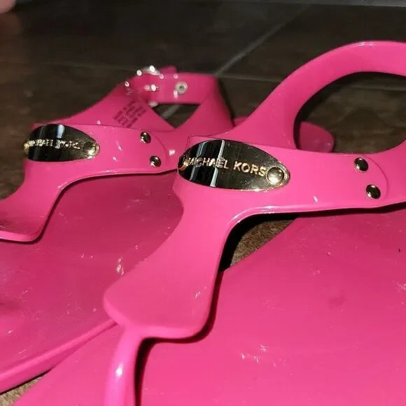 Michael Kors Jelly Lane Plate Sandals Flats Bundle Lot of 2 Pair Women Size 6 - Picture 6 of 9